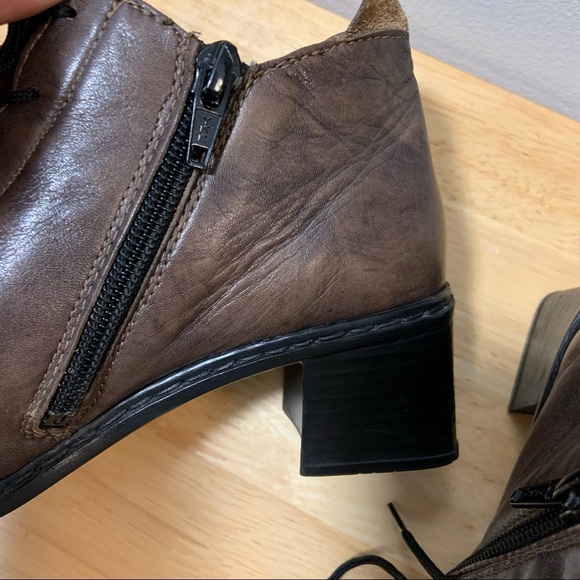 Rieker lace up brown booties chunky heal size 36 (5.5) - Picture 5 of 11
